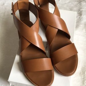 Woman by Common Projects  Cross Strap Sandal Tan